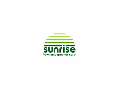 Sunrise branding care flat garden green ground lawn logo sun sunrise