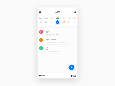 Calendar calendar list ui