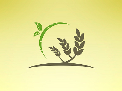 Eco Wheat Logo eco farm farming garden gardening grow logo template nature seeds sun tree wheat