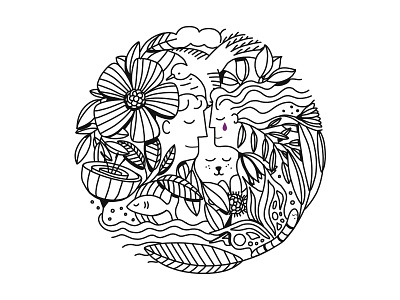Earth Day animals bird butterfly earth fish flowers leaves man nature people water woman