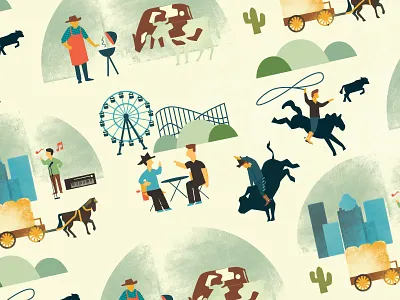 Houston barbecue carriage. lasso cattle cowboy horse houston