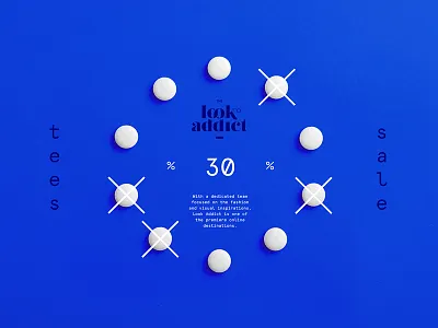 Look Addict Tshirt Sale blue brand branding drugs fashion icon identity illustration logo minimal stationery typography