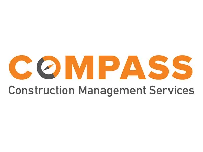 Compass Construction Management Services Logo design icon logo typography