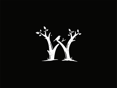 W / Wood's / Alphabet 2 alphabet bird icon logo logoazbyka sign tree w wood