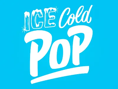 Pop cold ice lettering minnesota pop script soda typography