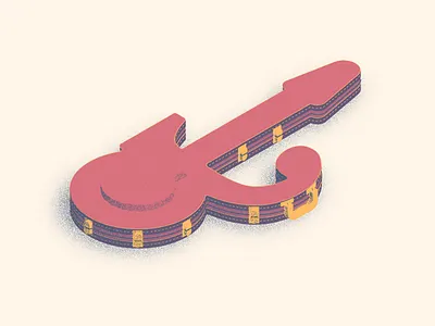 Prince’s Retired Axe case guitar illustration isometric love symbol prince purple rain tweed