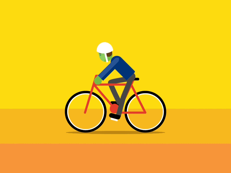 Cycling. animation city clouds cyclist gif illustration