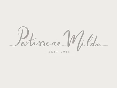 Patisserie Milda handlettering logo