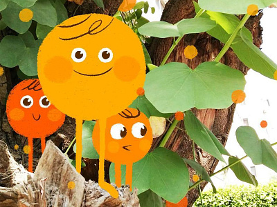 Orange Jigglers character design illustration jiggle morning orange photography tree work