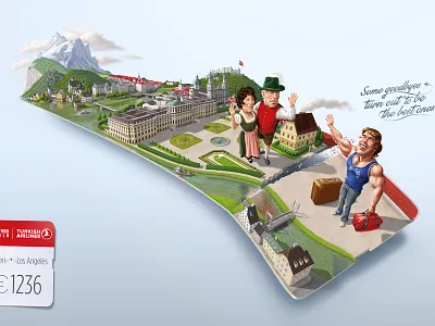 Arnold Goodbye advertisment caricature character conceptual illustration landscape painttoolsai photoshop