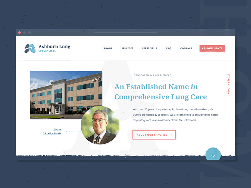 Ashburn Lung Home [WIP] branding interface pulmonologist pulmonology ui ux website