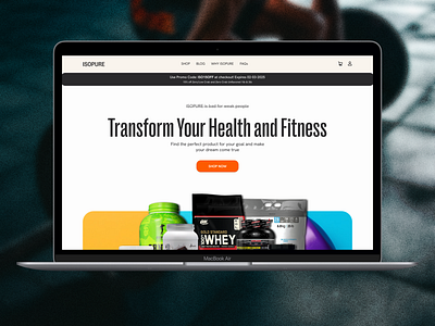 ISOPURE | Protein & Nutrition Landing Page Design figma fitness graphic design health healthcare healthyfood landingpage lifestyle minimal minimalist modern design nutrition protein supplement typography ui uiux website design weightloss workout