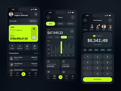 Mobile Banking App android app app design app designer app ui ux design banking app design figma finace finance management fintech fintech app ios app mobile app mobile banking money management oripio payment app sajiburuxui send money wallet app