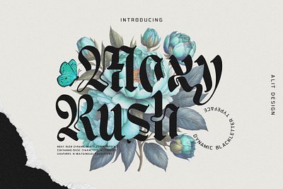 Moxy Rush Blackletter Typeface blackletter design font fonts letteing typeface