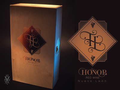 Logo "HONOR" Red Wine Nuevo León badge brand branding logo logotipe logotipo wine