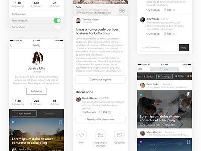 UI Mobile - News posting app app articles category ios minimal mobile news read ui update users