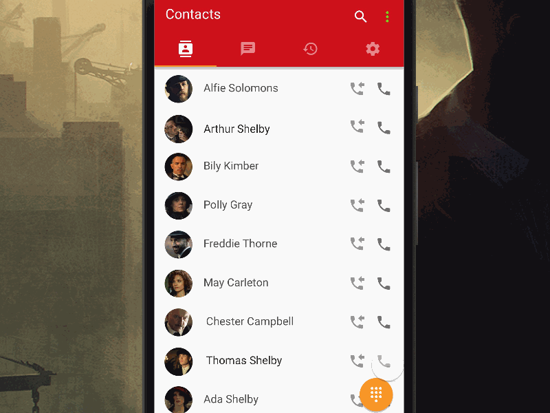 contact list call animation avatar call contact list dialer framer interaction material phone transition userpic