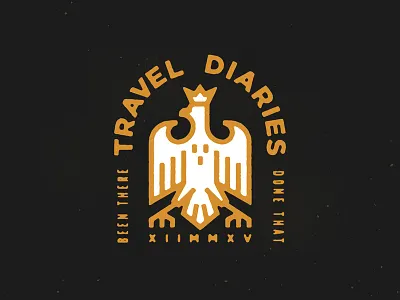 Travel Diaries badge eagle identity logo stamp travel vancouver
