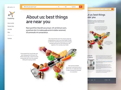 Foodietrip WIP #2 flat food illustration material sketchapp tour travel typography uidesign web webdesign website
