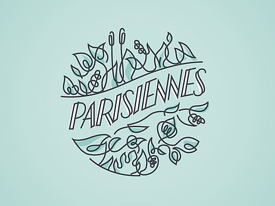 Floral Parisian floral flowers lettering logo logotype paris type