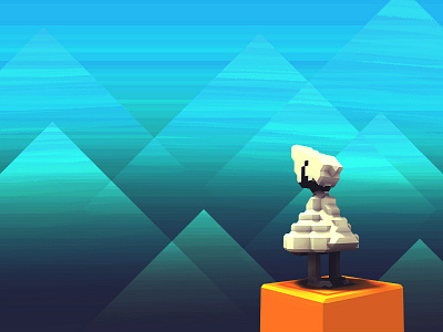 Voxel Valley 3d art blue fan game model monument pixel triangles trixels valley voxel