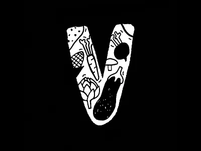 V is for Veggies 36days v 36daysoftype food illustration veg vegan