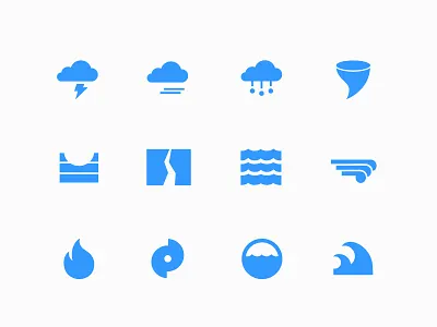 Natural Hazard Icon Set icon icon set natural hazard weather