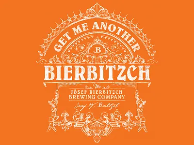 Bierbitzch beer typography vector victorian vintage