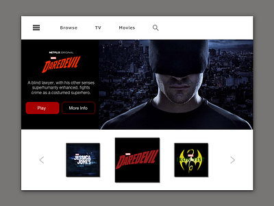 DailyUI - #025 - TV App dailyui daredevil tv app ui