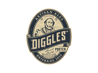 Diggle Artisan Ales ales artisan beer brewery hand drawn illustration retro rustic vintage