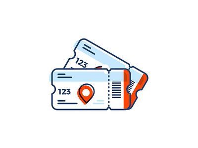 Tickets icon illustration map ticket travel vector