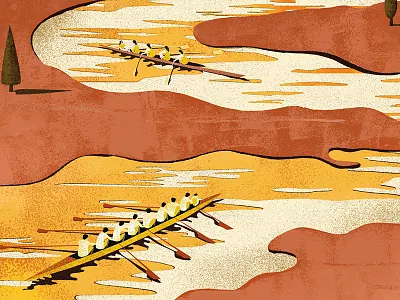 Rowing team credo illustration magazine river rowboat rowing rowteam snippet team teamsport volzin