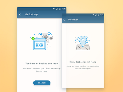 Empty Screen android app booking calendar destination empty state hotel illuatration ios maps mobile