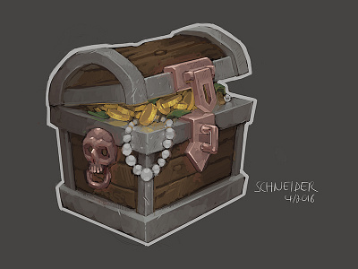 Treasure Chest Sketch blizzard chest conceptart digitalart digitalpainting fantasy gamedev illustration painting photoshop sketch treasure