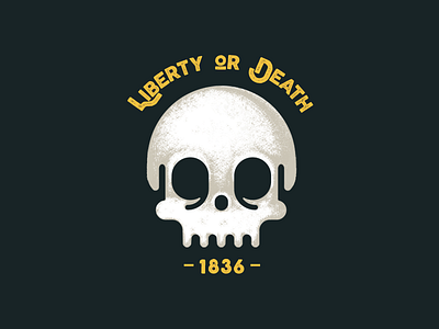 Liberty or Death alamo death graphic illustration skull texture