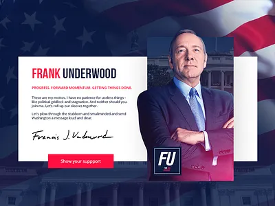 DailyUi #3 - House of Cards 2016 cards frank fu house of underwook webdesign