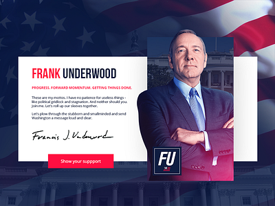 DailyUi #3 - House of Cards 2016 cards frank fu house of underwook webdesign