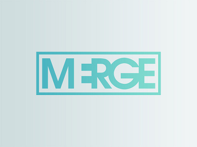 MERGE bold logo merge negative space text