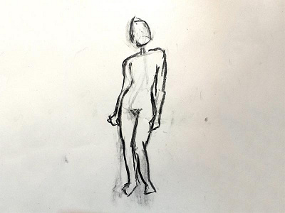 Sade Contrapposto charcoal figure drawing live model