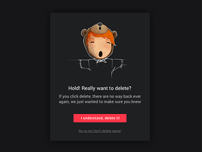 Warning before delete for real delete illustration modal