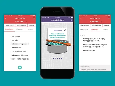 Noms for Newbs App app cooking ui design