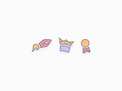 Muted Pastel Icons crown icon flame icon flat icons medal icon minimal icons race icon rocket icon