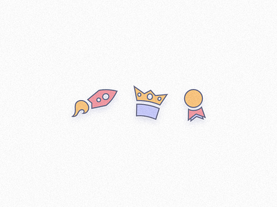 Muted Pastel Icons crown icon flame icon flat icons medal icon minimal icons race icon rocket icon