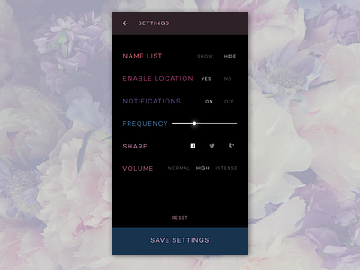 DailyUI // Day 7 : Settings 007 appsettings dailyui7 day7 settings ui