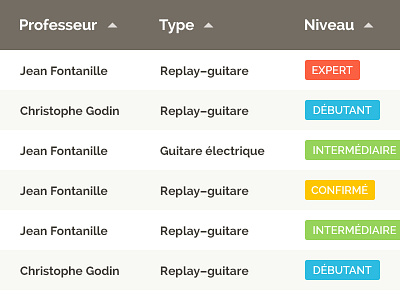 Courses table courses e learning level table teacher