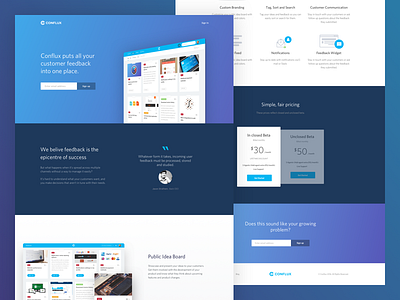 Conflux Beta conflux feedback feedback management homepage landing
