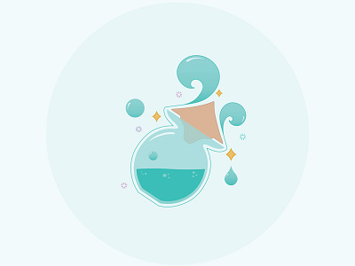 Green potion bottle illustration
