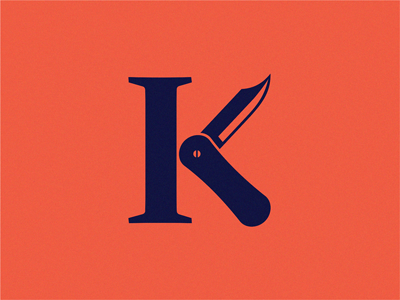 letter К (knife) knife letter logo symbol