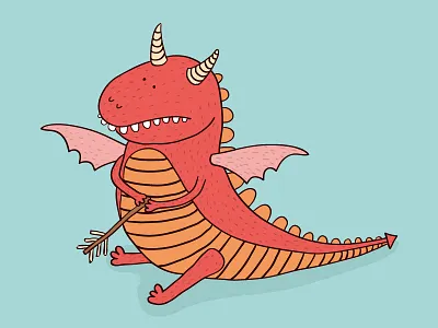 Slay a Dragon Day character cute dragon illustration