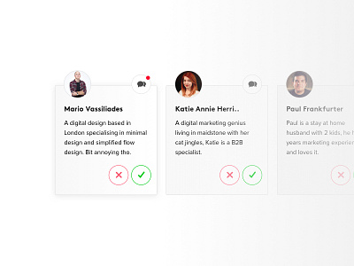 Freelancer Chat Cards cards chat design messages minimal ui ux